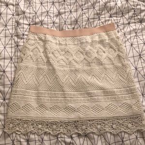 White lace skirt